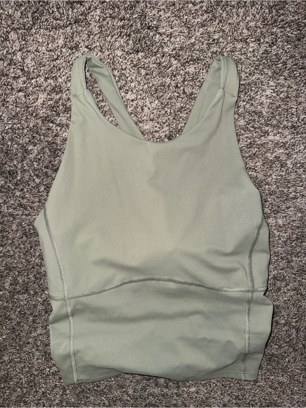 Olive green tank top sports bra